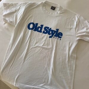 Vintage Old Style Beer T Shirt White Fruit of the Loom Best Made in USA Large